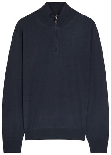Half-zip wool-blend jumper by CANALI