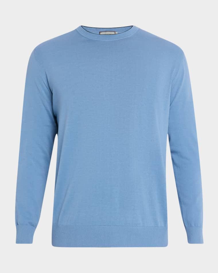 Men's Cotton Tipped Crewneck Sweater by CANALI