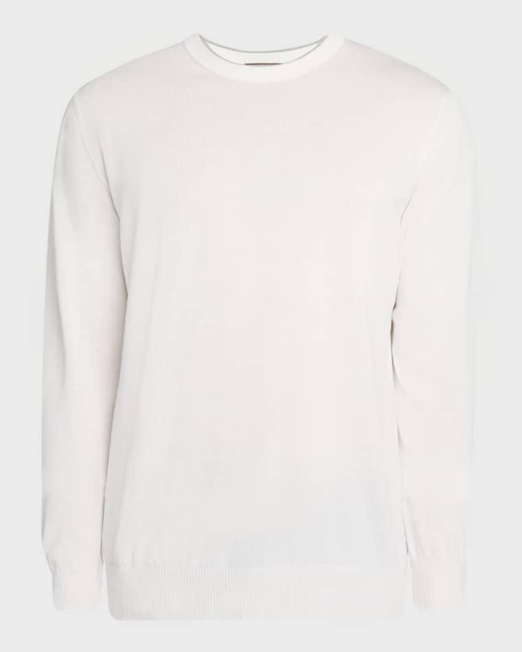 Men's Cotton Tipped Crewneck Sweater by CANALI