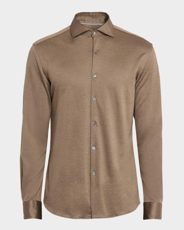 Men's Cotton and Lyocell Jersey Sport Shirt by CANALI