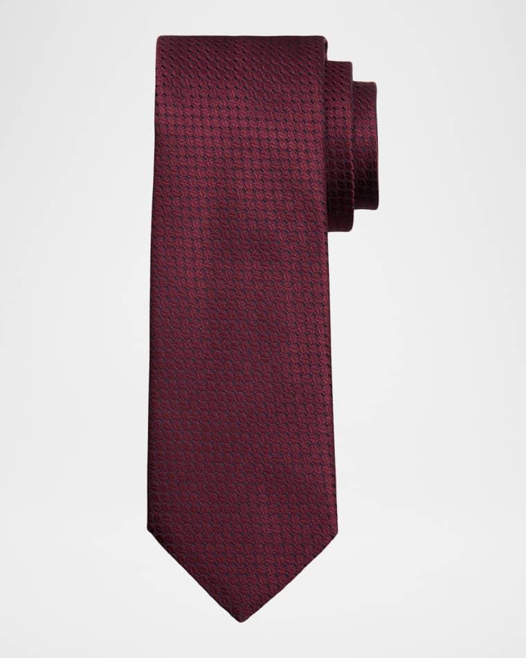 Men's Geometric Silk Jacquard Tie by CANALI
