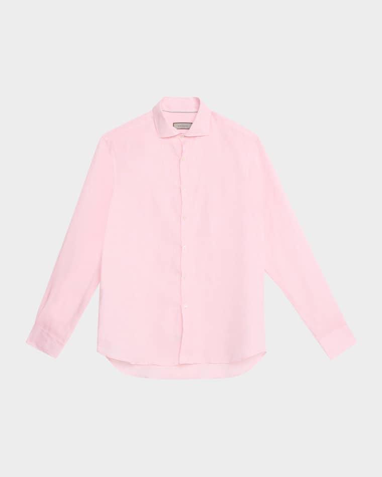 Men's Linen Solid Sport Shirt by CANALI
