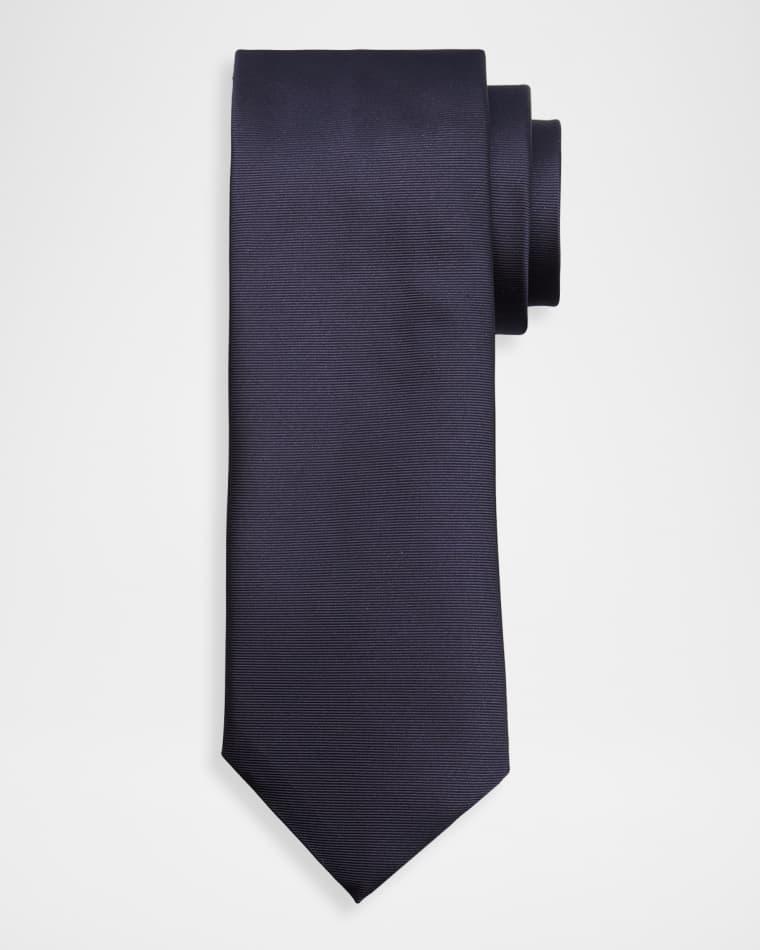 Men's Solid Silk Twill Tie by CANALI