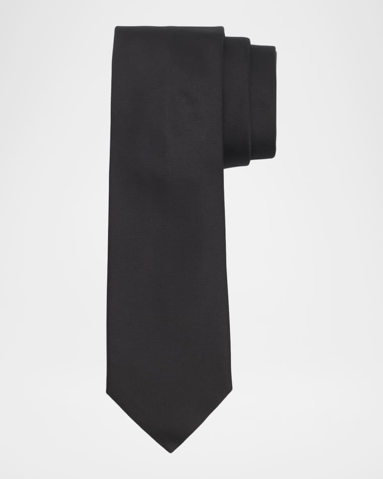 Men's Solid Silk Twill Tie by CANALI