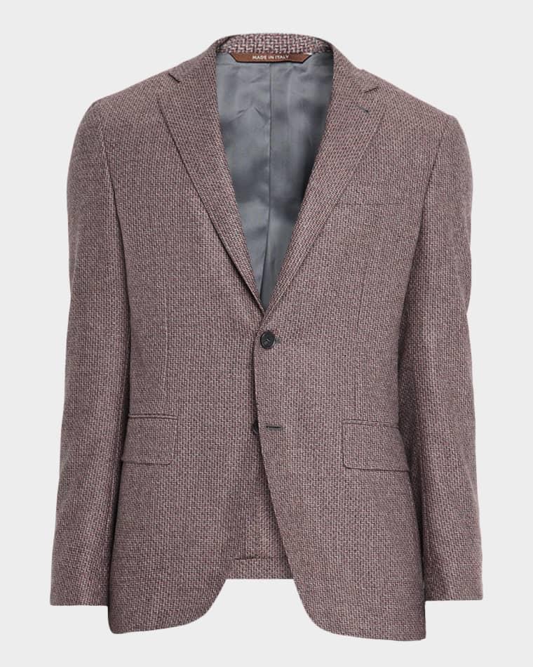Men's Stepweave Wool Notch Lapel Sport Coat by CANALI