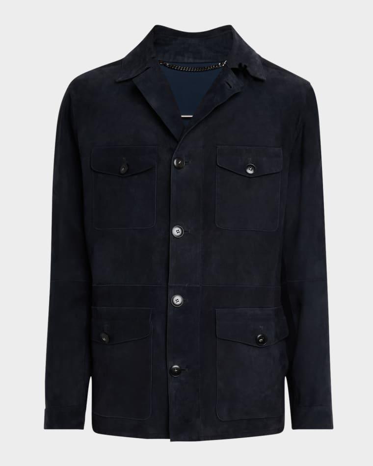 Men's Suede Four-Pocket Field Jacket by CANALI
