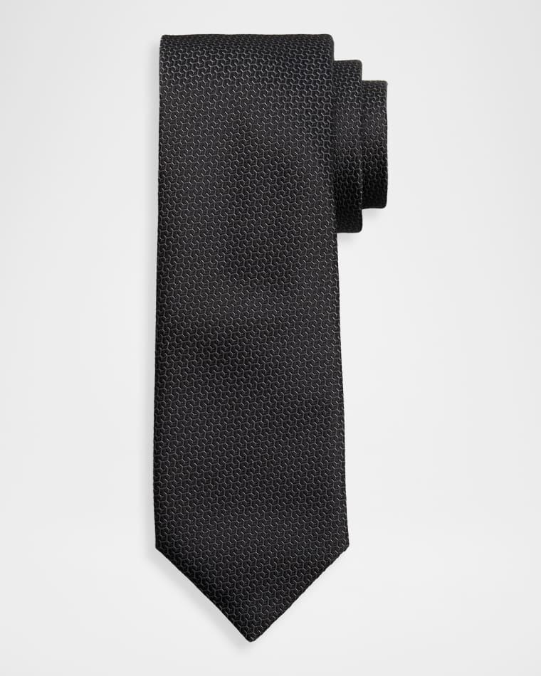 Men's Tonal Jacquard Silk Tie by CANALI