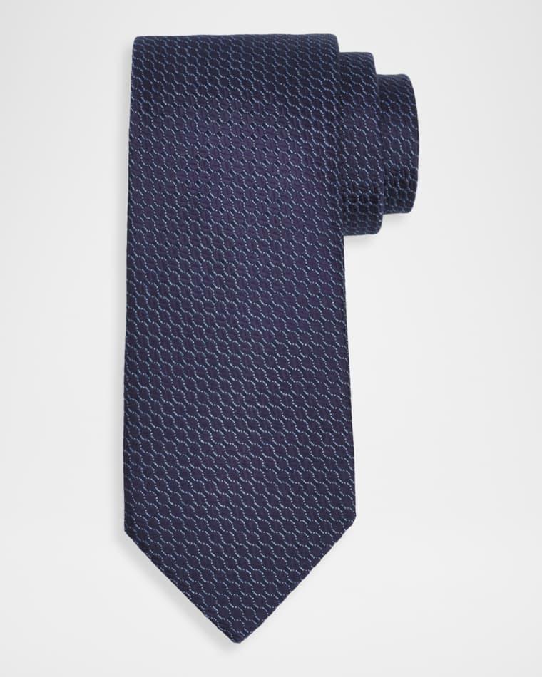 Men's Tonal Jacquard Silk Tie by CANALI