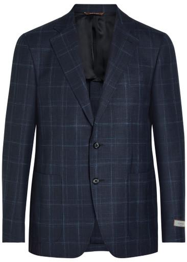 Plaid wool-blend blazer by CANALI