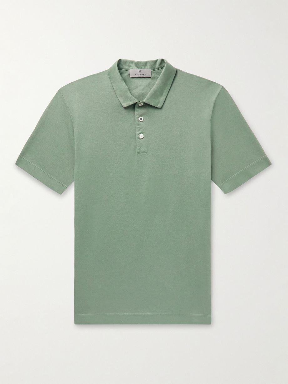 Slim-Fit Cotton-Piqué Polo Shirt by CANALI