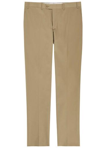 Tapered-leg stretch-cotton poplin trousers by CANALI