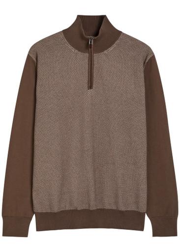 Textured half-zip cotton jumper by CANALI