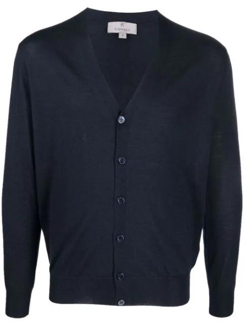 V-neck knitted cardigan by CANALI