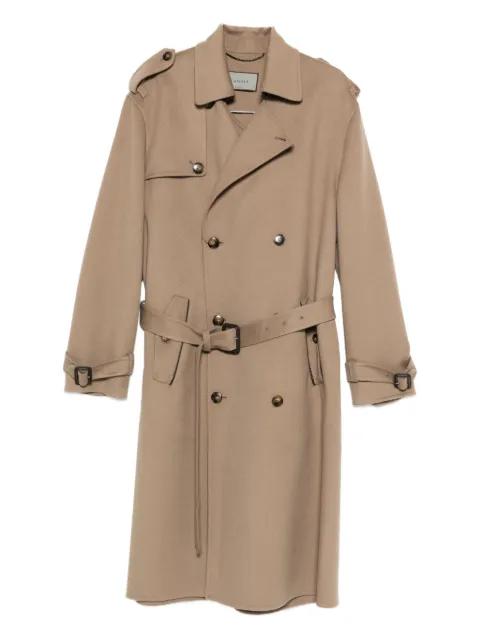 belted double-breasted coat by CANALI
