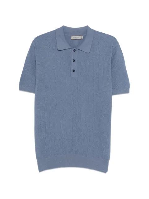 button-down textured polo shirt by CANALI