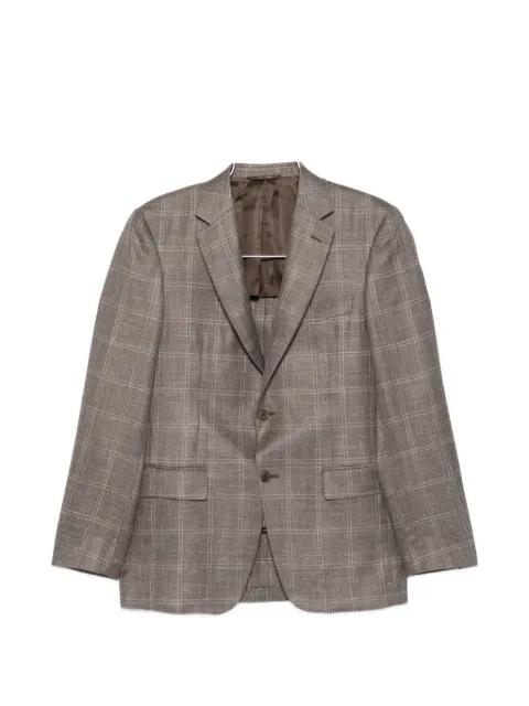 check-pattern single-breasted blazer by CANALI