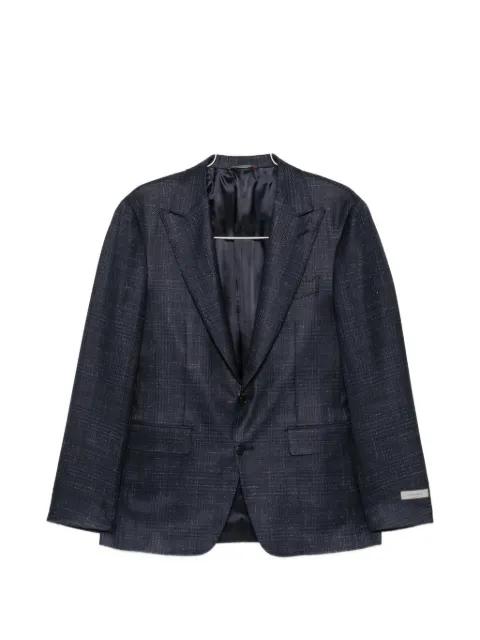 check-pattern single-breasted blazer by CANALI