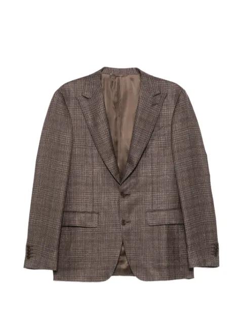 check-pattern single-breasted blazer by CANALI