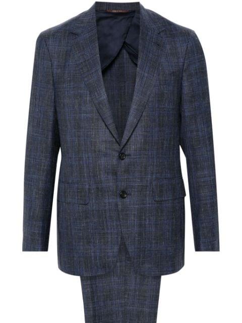 check-pattern single-breasted suit by CANALI