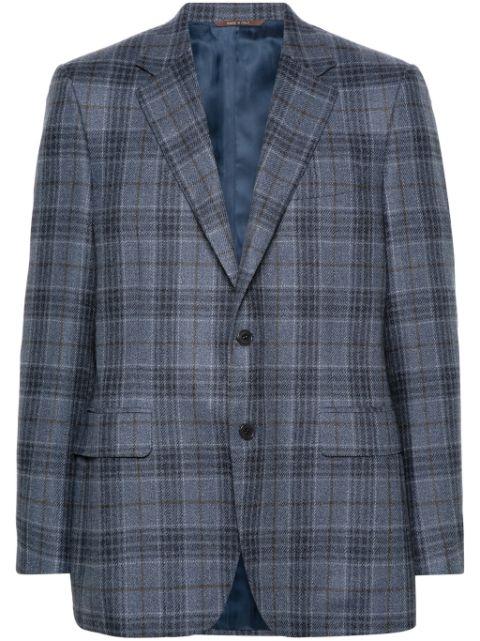 checked single-breasted blazer by CANALI