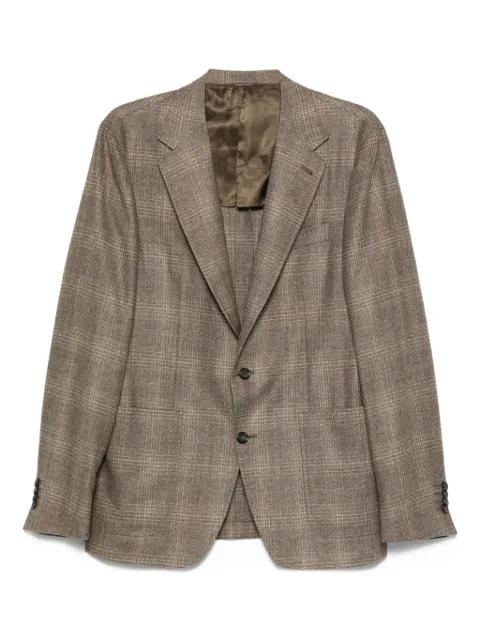 checked wool blazer by CANALI