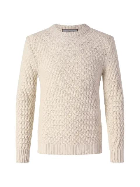 diamond-knit crew-neck sweater by CANALI