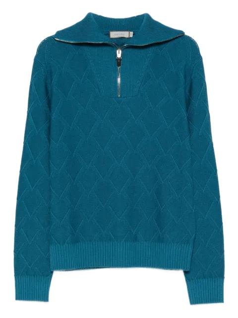 diamond-pattern zip-neck sweater by CANALI
