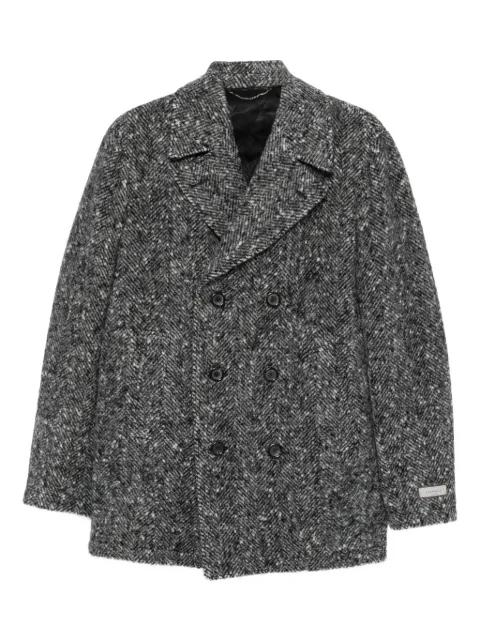 double-breasted herringbone coat by CANALI