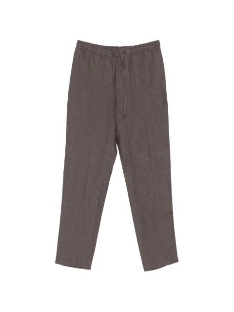 drawstring-waist linen trousers by CANALI