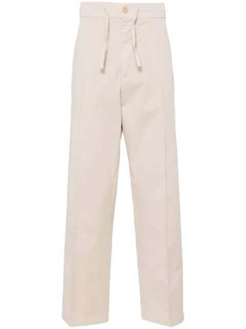 drawstring-waist straight-leg trousers by CANALI