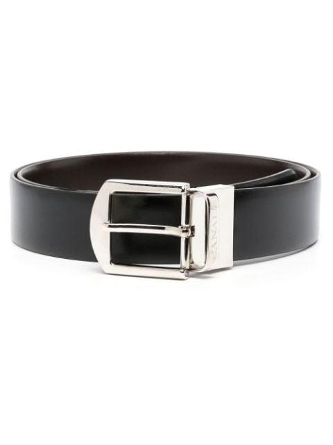 engraved-logo buckle belt by CANALI
