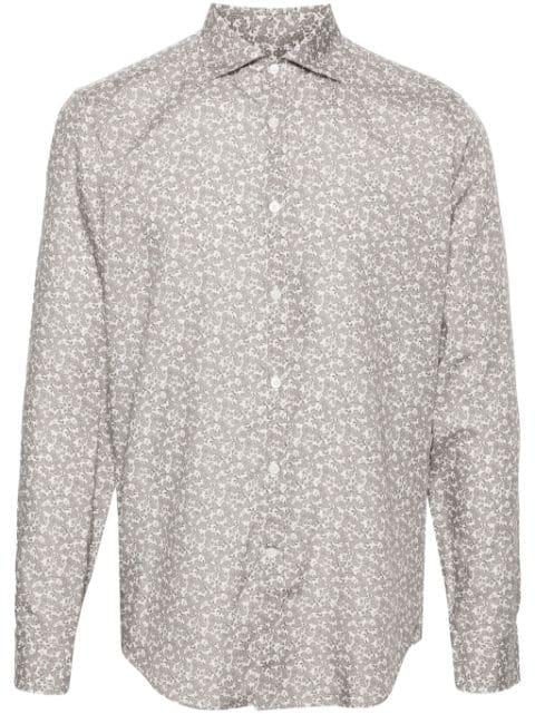 floral-print poplin shirt by CANALI