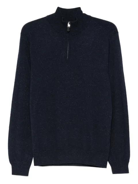 half-zip speckled sweater by CANALI
