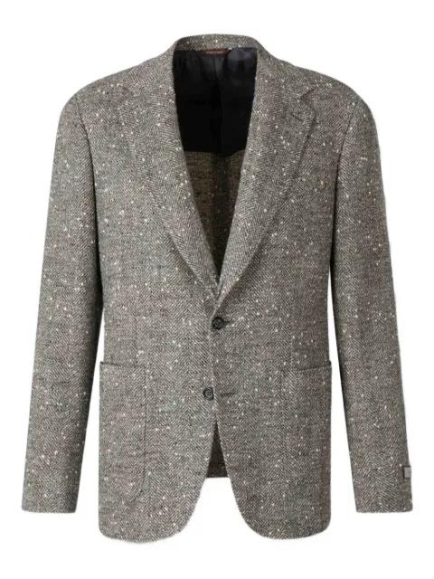 herringbone speckled single-breasted blazer by CANALI