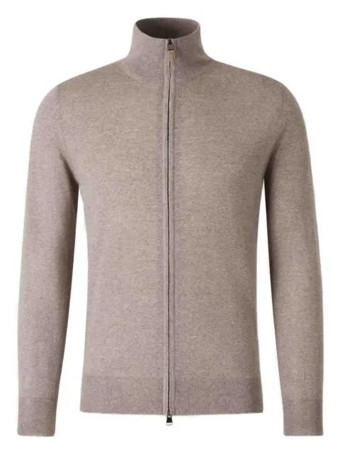 high-neck zip-front cardigan by CANALI