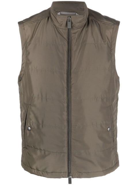 high-neck zip-up gilet by CANALI