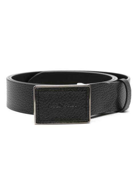 logo-buckle leather belt by CANALI