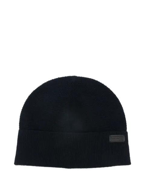 logo-patch beanies by CANALI
