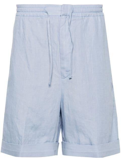 mid-rise linen bermuda shorts by CANALI