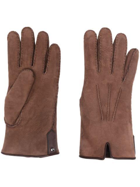 seam-detail suede gloves by CANALI