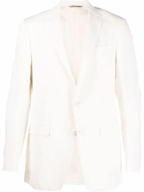 single-breasted linen-silk blazer by CANALI