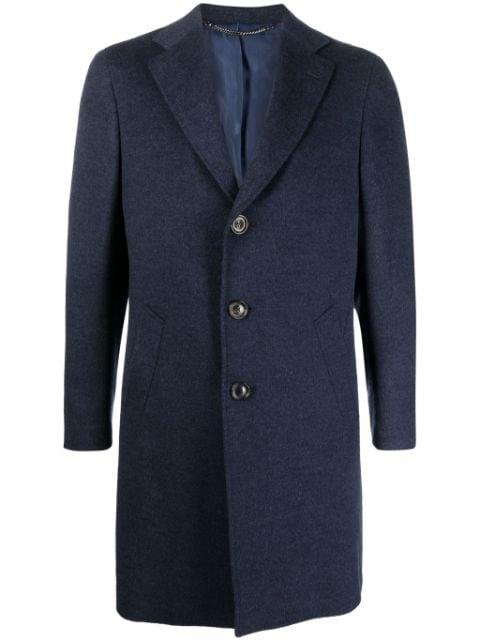 single-breasted wool-blend peacoat by CANALI
