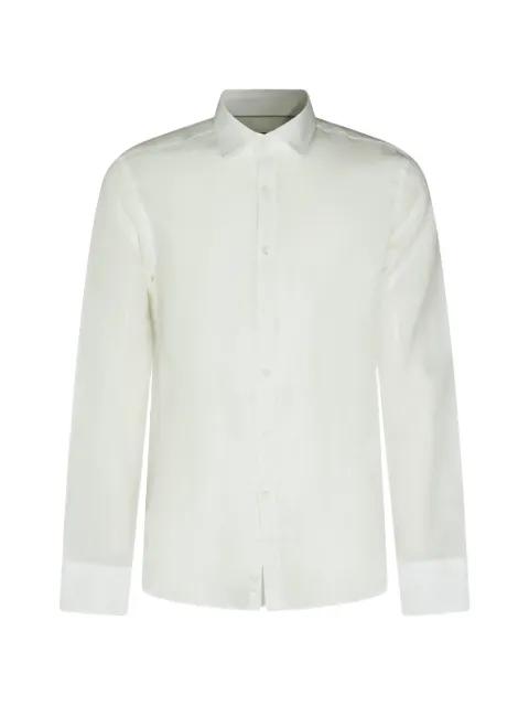 spread-collar linen shirt by CANALI