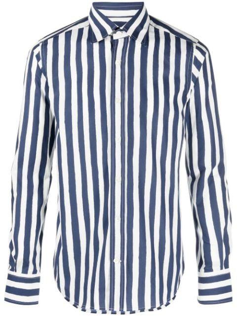 striped button-up shirt by CANALI