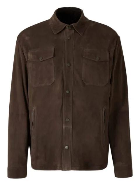 suede button-fastening shirt jacket by CANALI