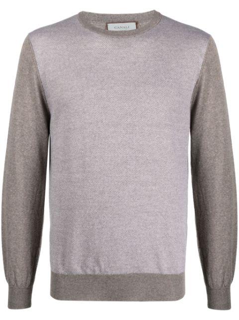 two-tone wool jumper by CANALI
