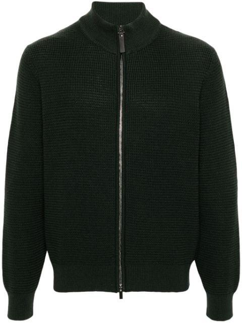 waffle-knit wool cardigan by CANALI