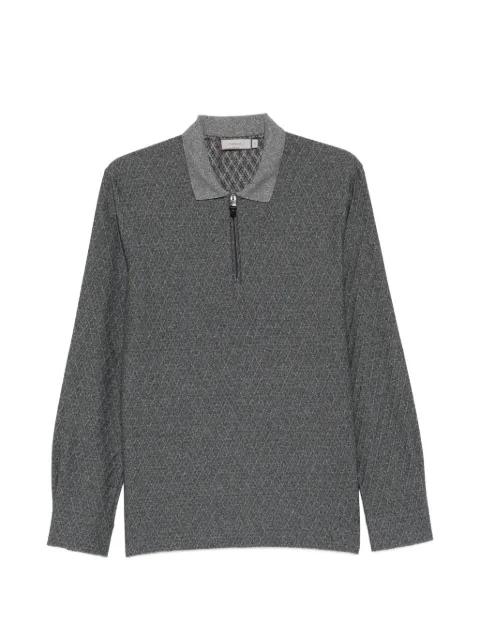 zip-fastening patterned polo shirt by CANALI