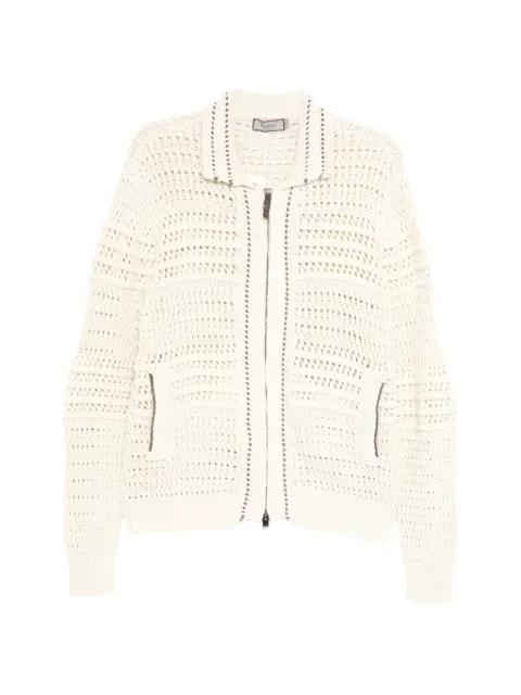 zip knitted cardigan by CANALI