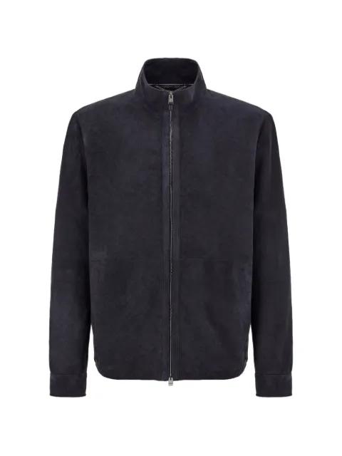 zip-up leather jacket by CANALI